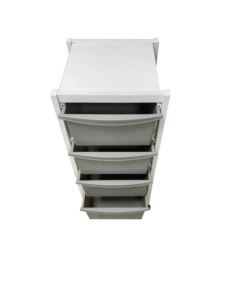 CARRELLO "MILLENIUM" BIANCO E TORTORA IN LEGNO E PLASTICA, 36,5X37,5X82 CM